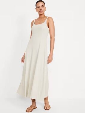 Fit & Flare Rib Knit Maxi Tank Dress - S